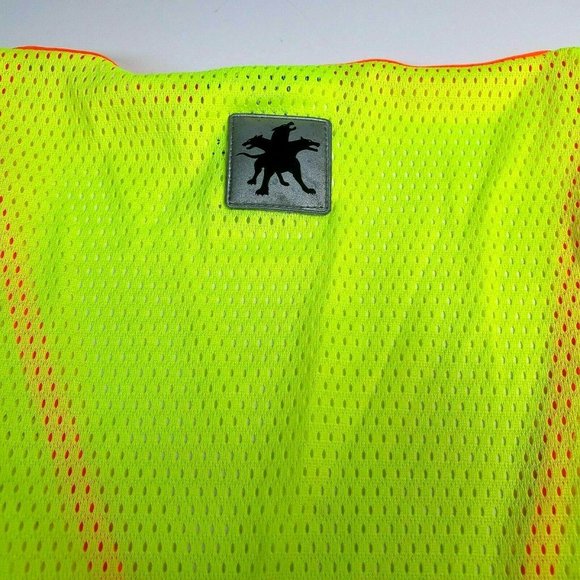 River City Zip up 2X Short Sleeve Reflective Safety Shirt Yellow - Silver/Orange - Picture 6 of 9